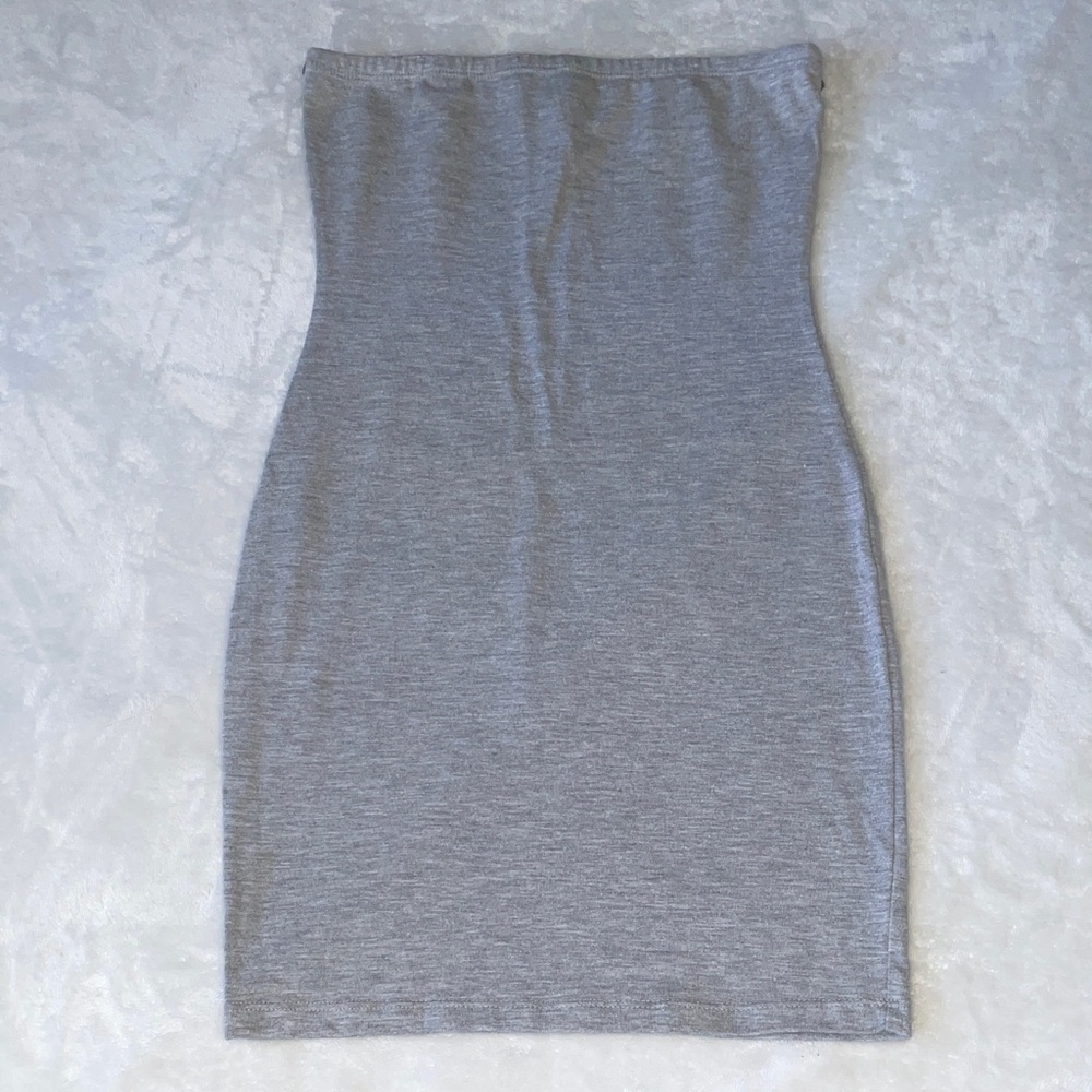 Fashion Nova Strapless Gray Dress